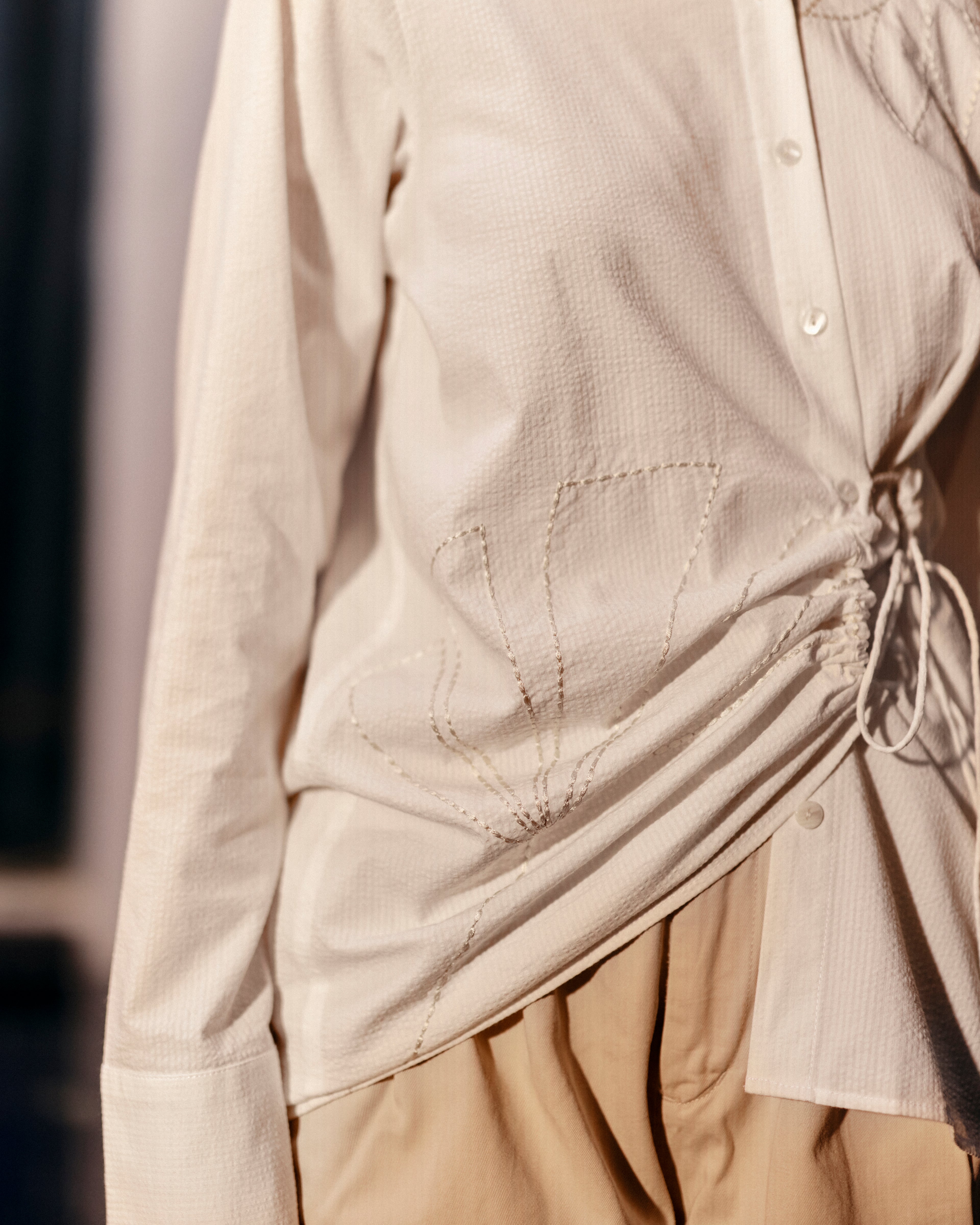 100% Hemp White Hemp Wrap Shirt by Ewoke with 100% Hemp, Holiday wear, In Her Element, Nostalgia's Thread by Ewoke, shirt, sustainable fashion, White, womens coord set at Kamakhyaa for sustainable fashion