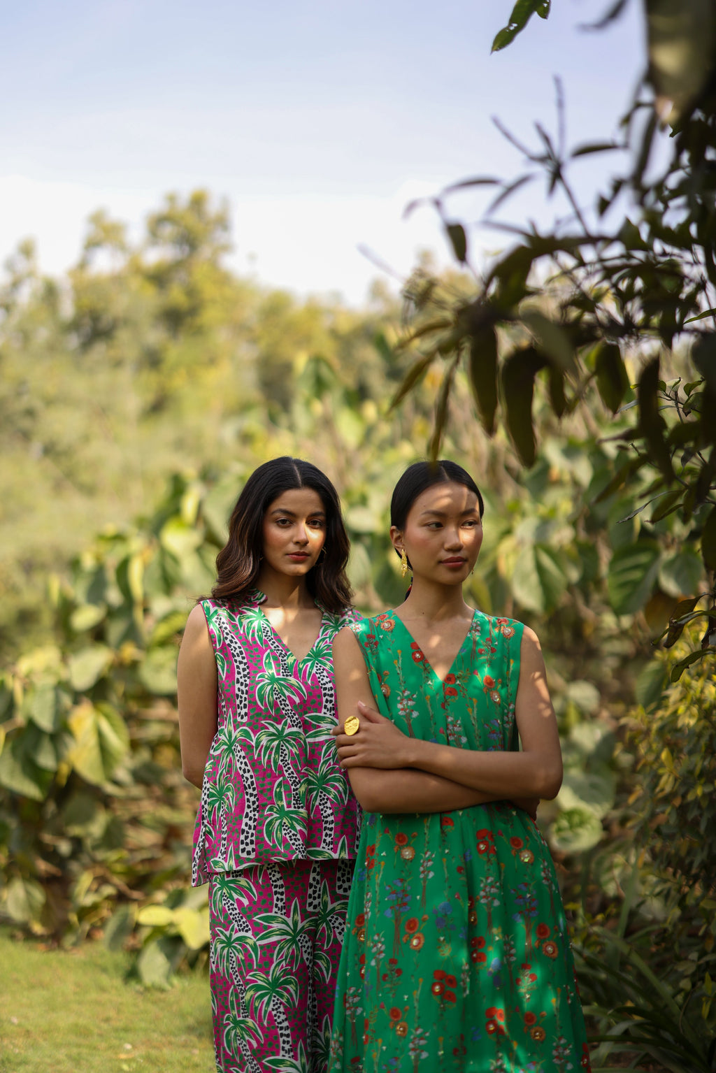 Crepe Green Embroidered A-line Dress by Ewoke with A-line Dress, aline dress, bemberg dress, Crepe, Floral, Nostalgia's Thread by Ewoke, printed dress, sustainable fashion at Kamakhyaa for sustainable fashion