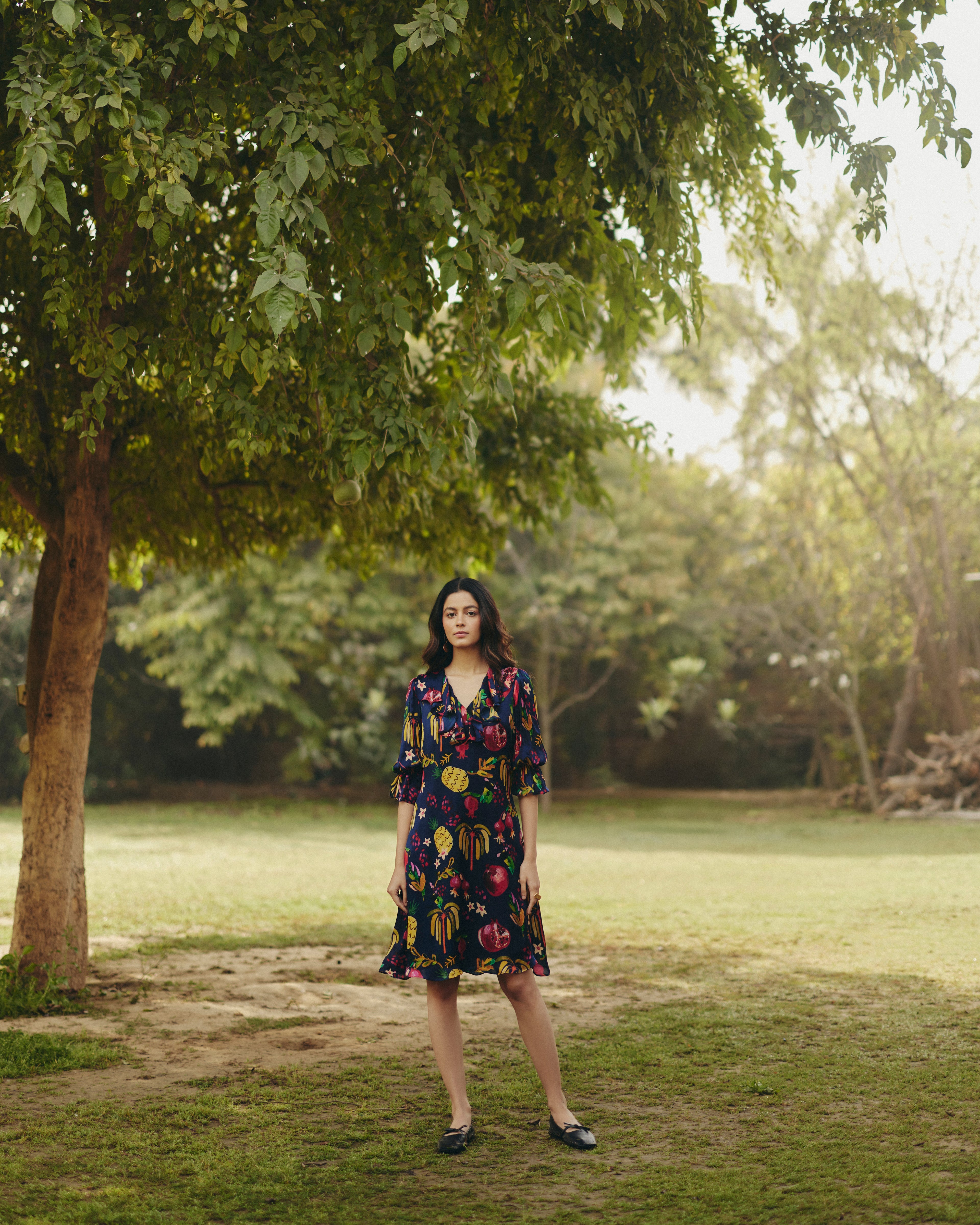 Satin Pine Sheath Dress by Ewoke with A-line Dress, aline dress, Holiday wear, knee length dress, Navy, Nostalgia's Thread by Ewoke, Satin, summer dress, sustainable fashion at Kamakhyaa for sustainable fashion