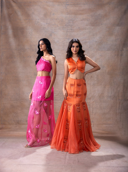 Godet lehenga set by Akashi Clothing with Festive Collection at Kamakhyaa for sustainable fashion