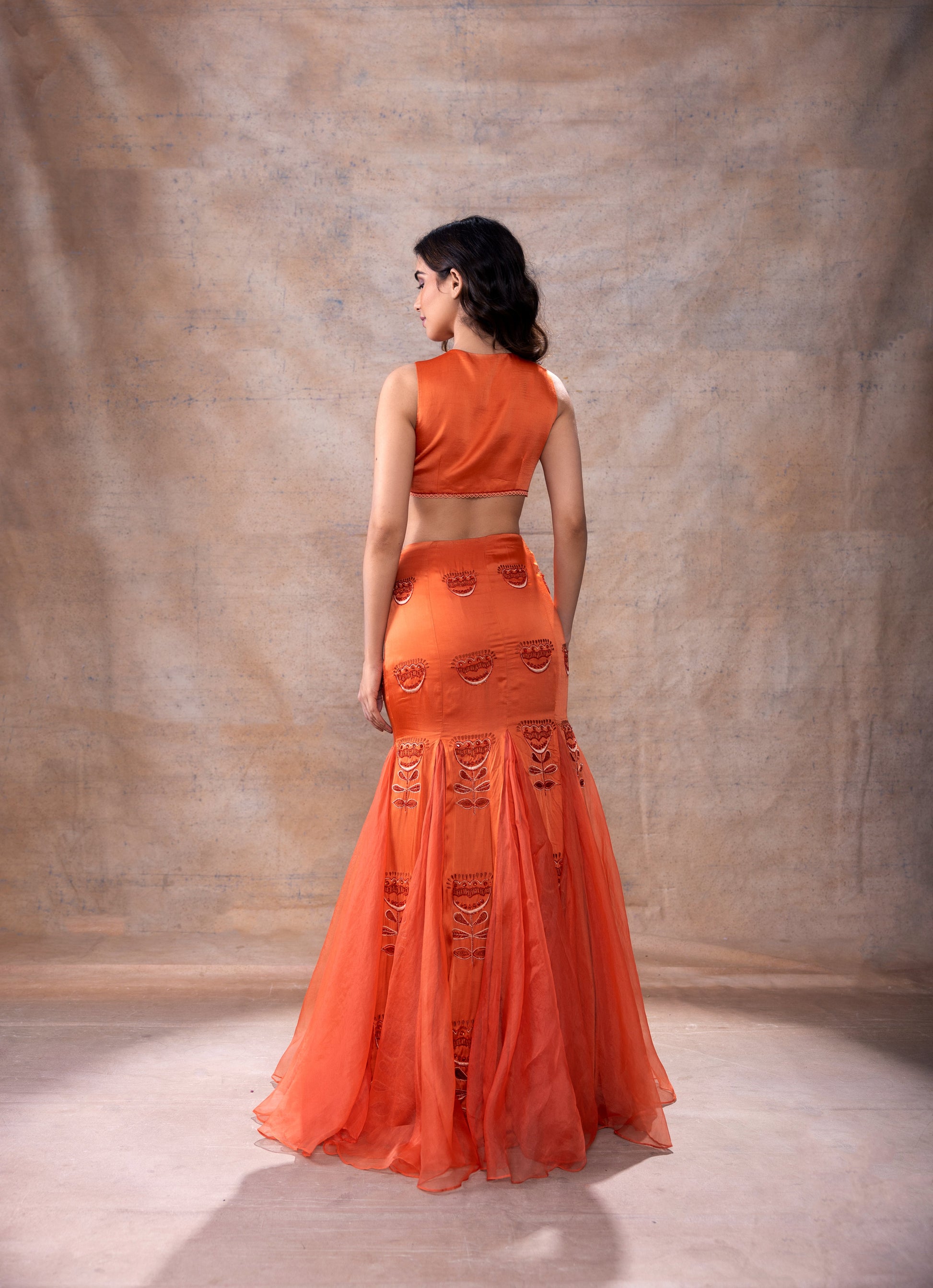 Godet lehenga set by Akashi Clothing with Festive Collection at Kamakhyaa for sustainable fashion