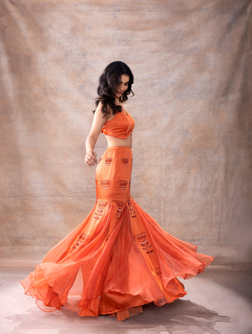 Godet lehenga set