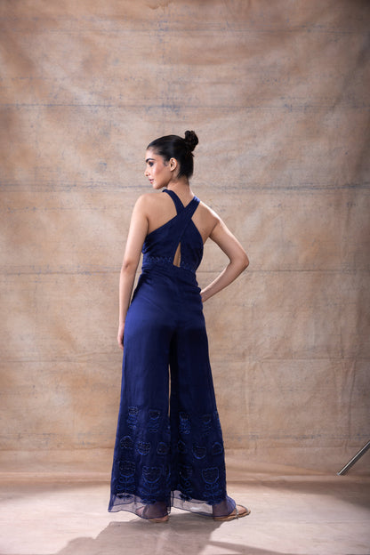 Cross Neck Jumpsuit by Akashi Clothing with Festive Collection at Kamakhyaa for sustainable fashion