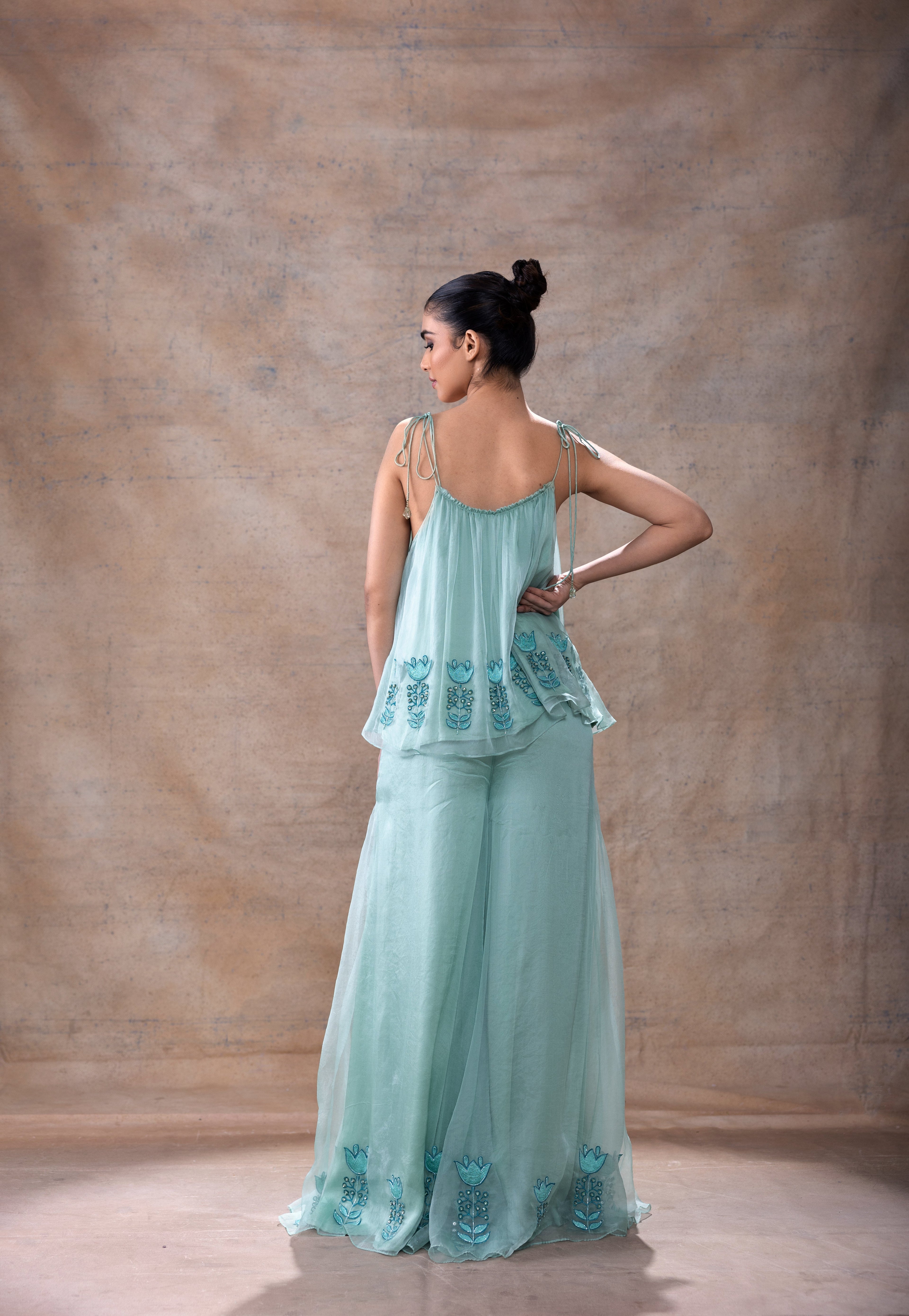 Flared Tunic Pant set by Akashi Clothing with Festive Collection at Kamakhyaa for sustainable fashion