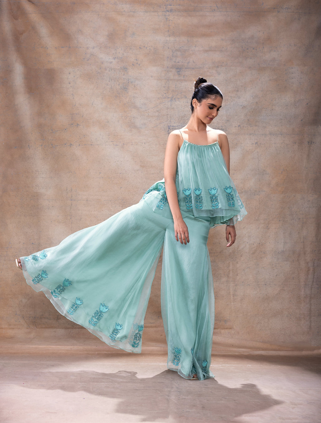 Flared Tunic Pant set by Akashi Clothing with Festive Collection at Kamakhyaa for sustainable fashion