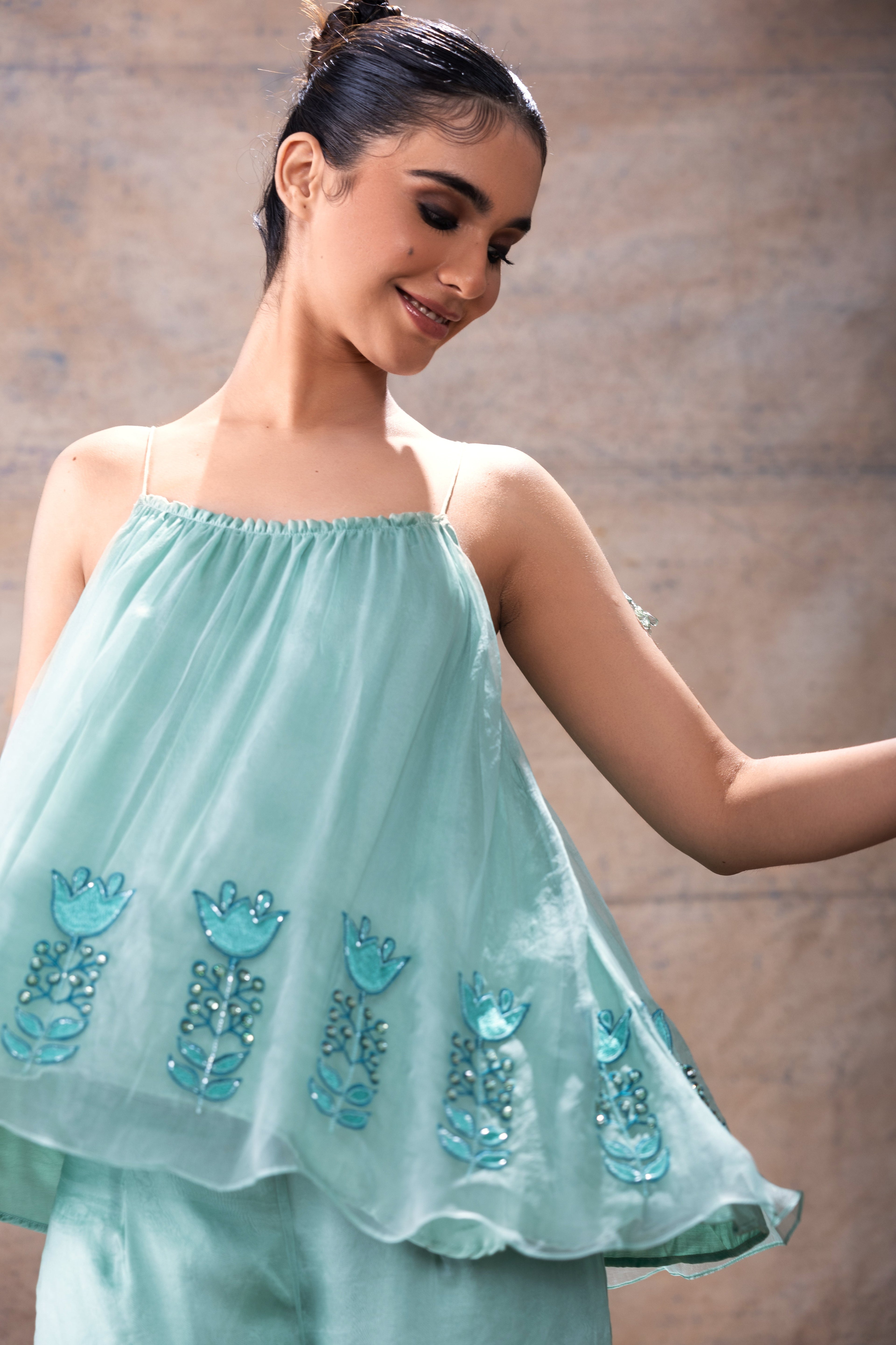 Flared Tunic Pant set by Akashi Clothing with Festive Collection at Kamakhyaa for sustainable fashion