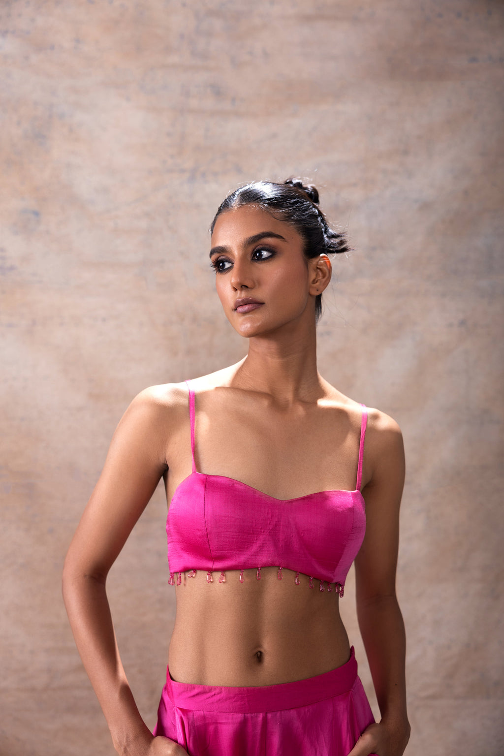 Scarf collar organza shirt set by Akashi Clothing with Festive Collection at Kamakhyaa for sustainable fashion