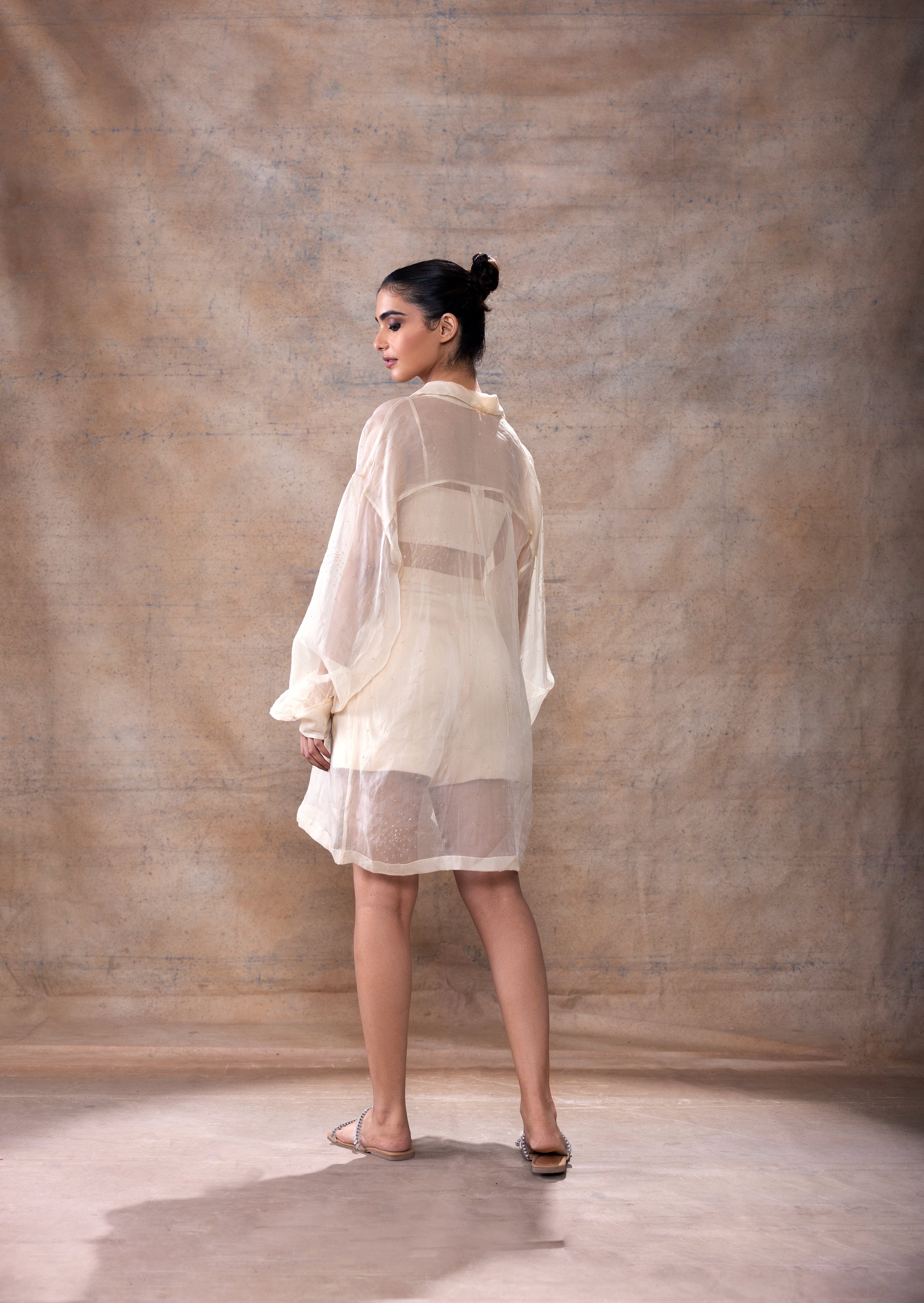 Loose fit Organza shirt set by Akashi Clothing with Festive Collection at Kamakhyaa for sustainable fashion