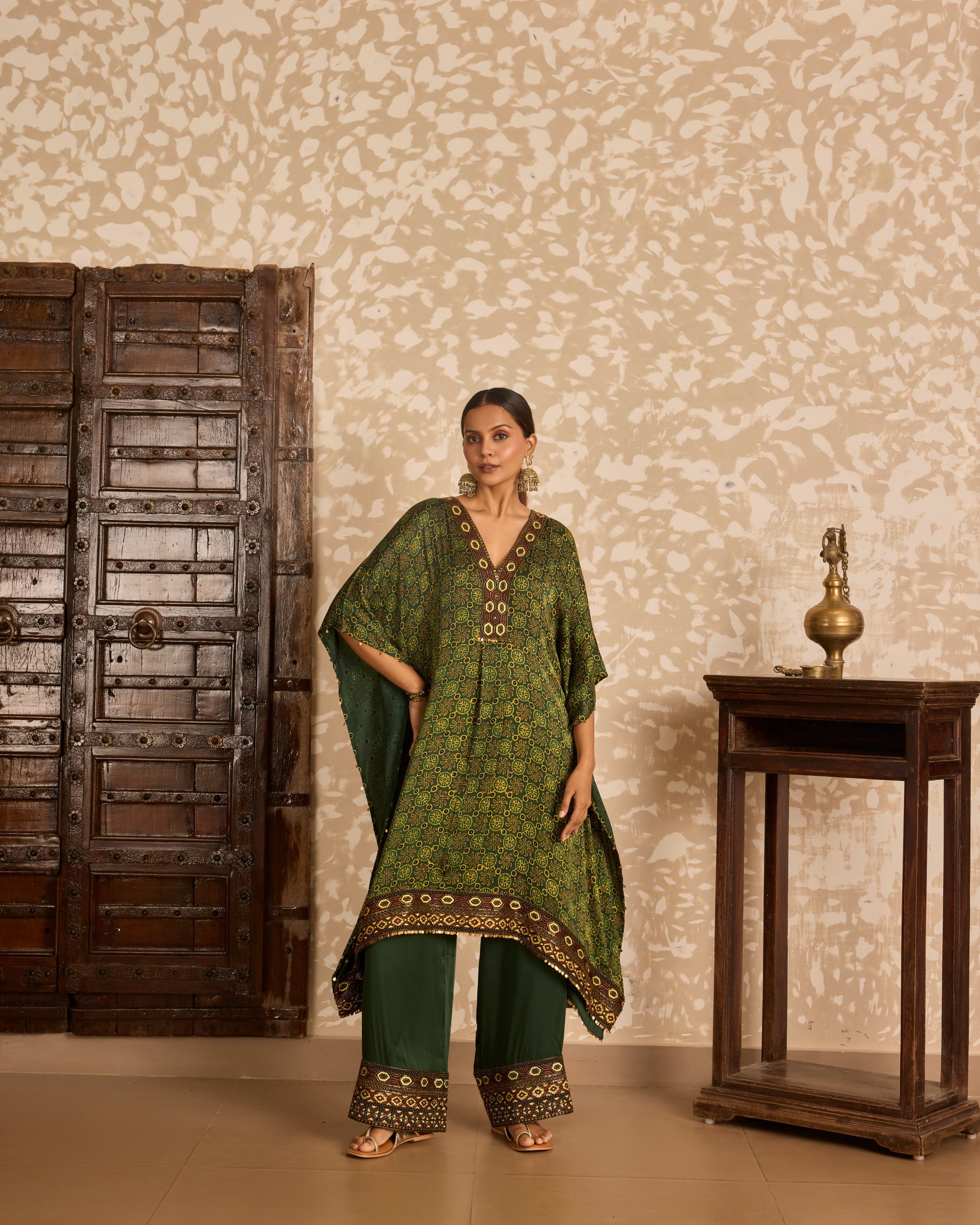 Kaftan with Pants by Akashi Clothing with Ajrakh by Akashi Clothing at Kamakhyaa for sustainable fashion