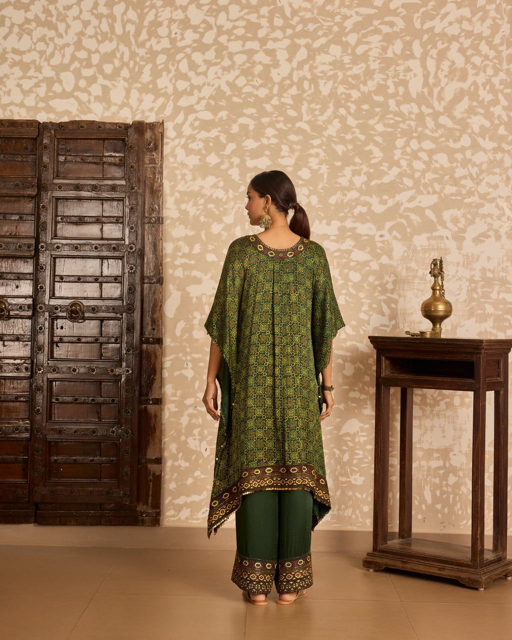 Kaftan with Pants by Akashi Clothing with Ajrakh by Akashi Clothing at Kamakhyaa for sustainable fashion