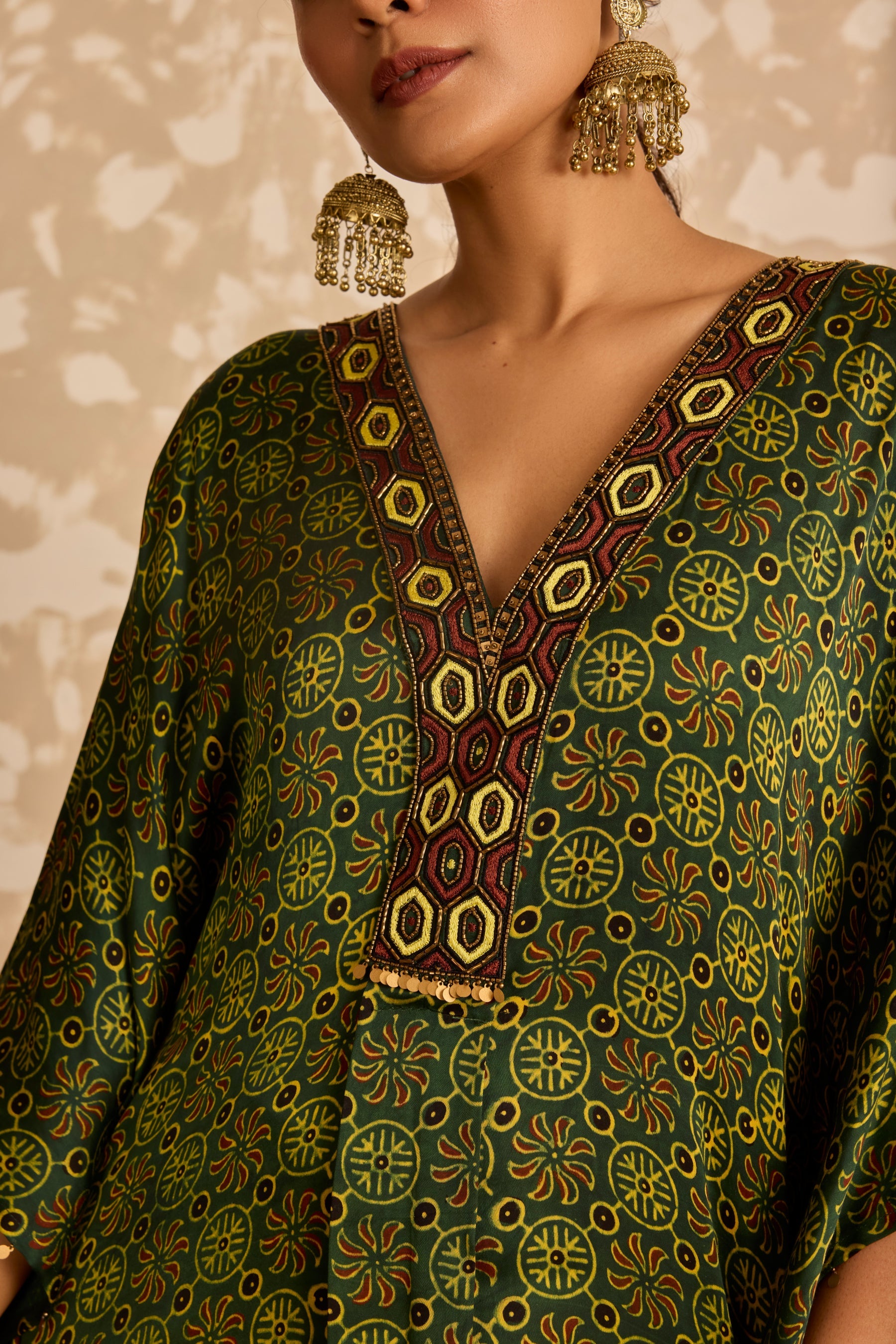 Kaftan with Pants by Akashi Clothing with Ajrakh by Akashi Clothing at Kamakhyaa for sustainable fashion