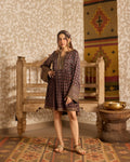 Short Dress with Bell Sleeves by Akashi Clothing with Ajrakh by Akashi Clothing at Kamakhyaa for sustainable fashion