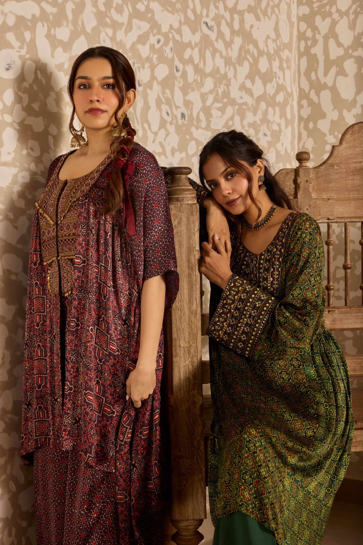 Long Kurta Wide Leg Pants Set by Akashi Clothing with Ajrakh by Akashi Clothing at Kamakhyaa for sustainable fashion