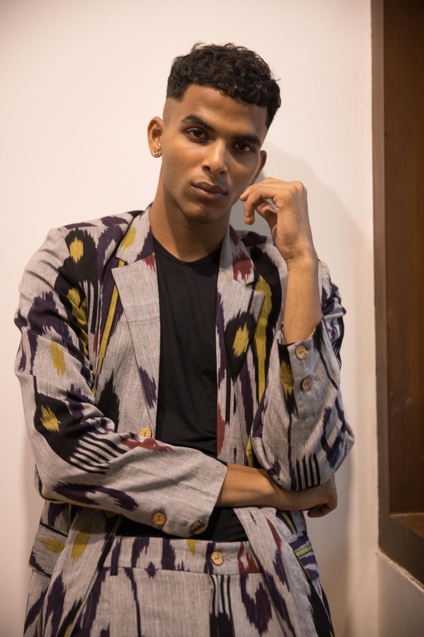 Classic Ikat Blazer by Anushé Pirani with Fresh Ink by Anushe Pirani at Kamakhyaa for sustainable fashion