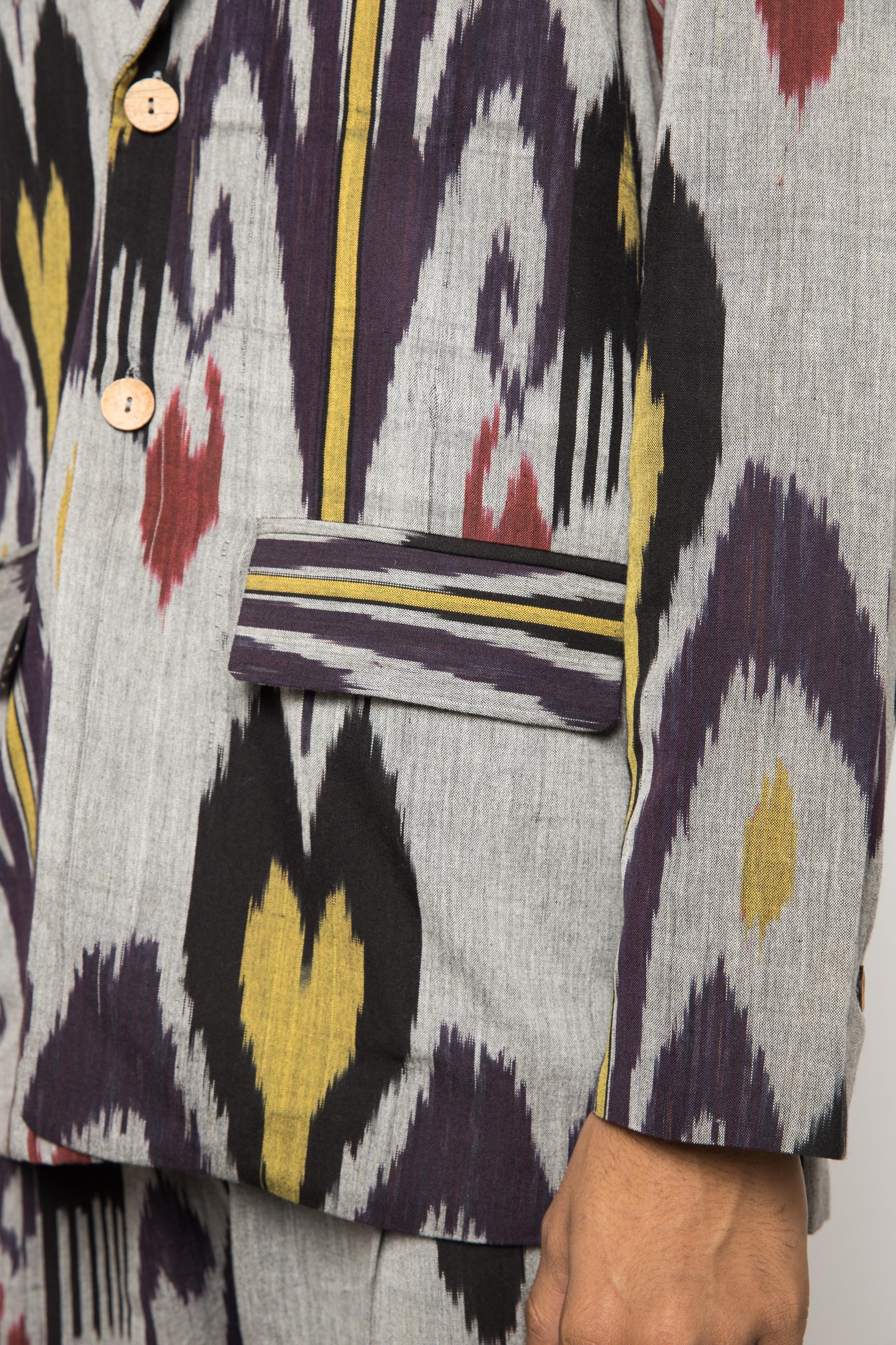 Classic Ikat Blazer by Anushé Pirani with Fresh Ink by Anushe Pirani at Kamakhyaa for sustainable fashion