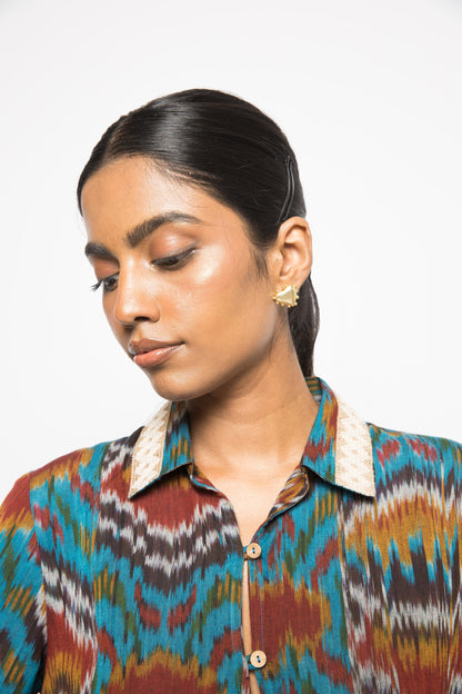 Button-Up Shirt by Anushé Pirani with Fresh Ink by Anushe Pirani at Kamakhyaa for sustainable fashion