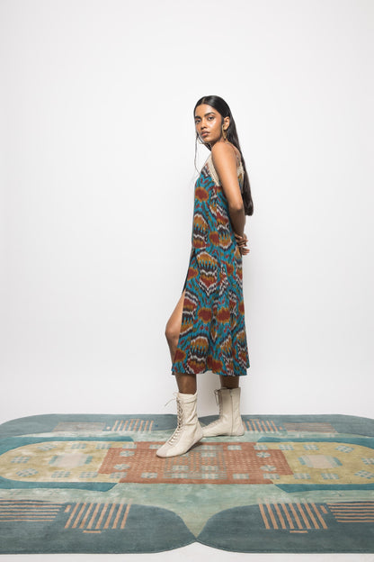 Asymmetric Waist Sling Dress by Anushé Pirani with Fresh Ink by Anushe Pirani at Kamakhyaa for sustainable fashion