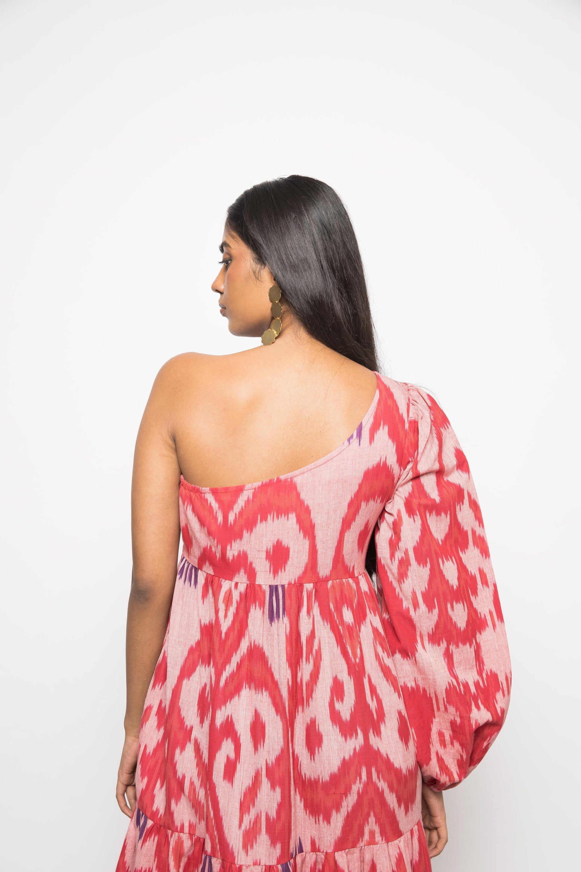 One Shoulder Tier Maxi by Anushé Pirani with Fresh Ink by Anushe Pirani at Kamakhyaa for sustainable fashion