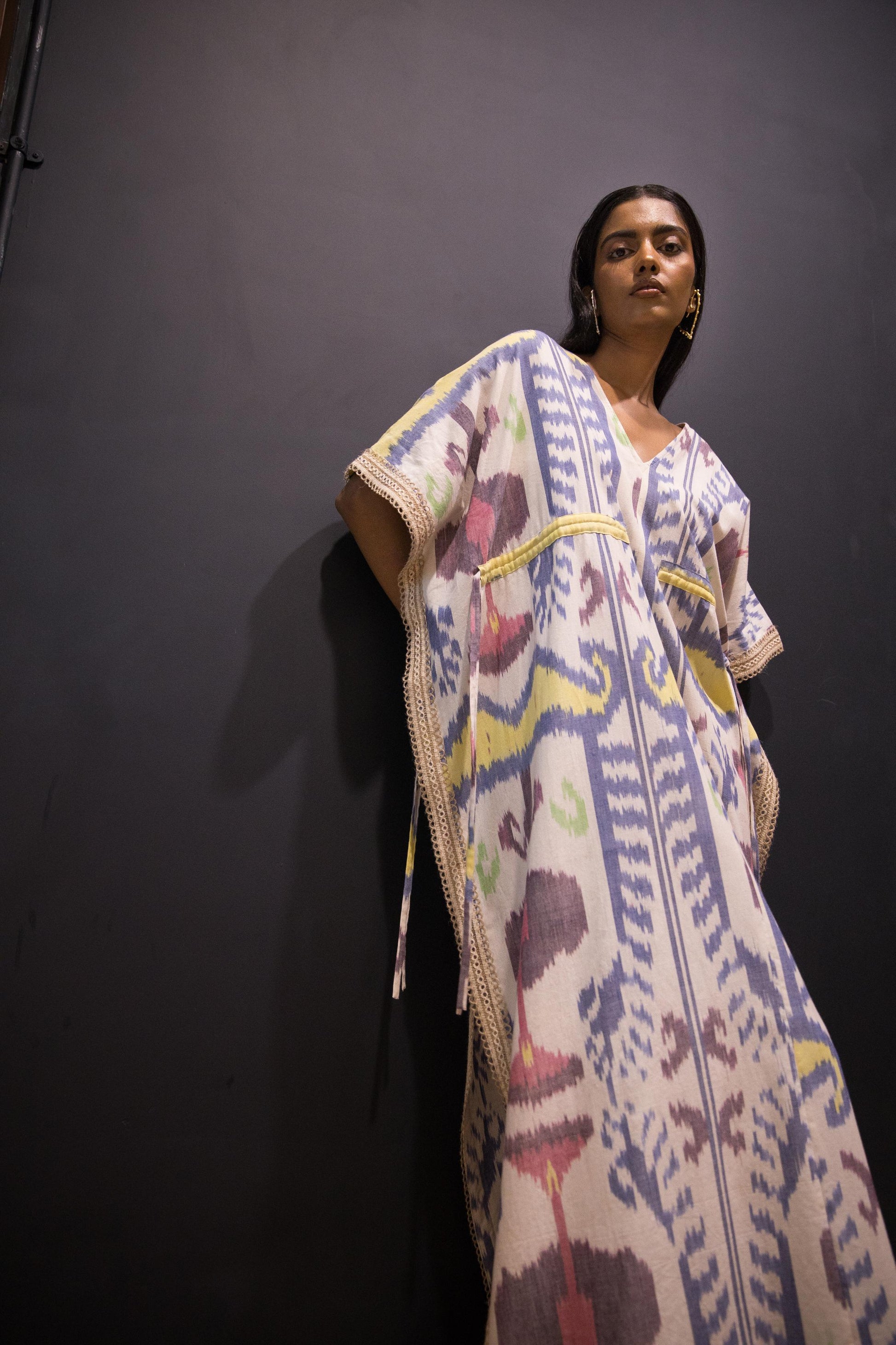 Island Breeze Kaftan by Anushé Pirani with Fresh Ink by Anushe Pirani at Kamakhyaa for sustainable fashion