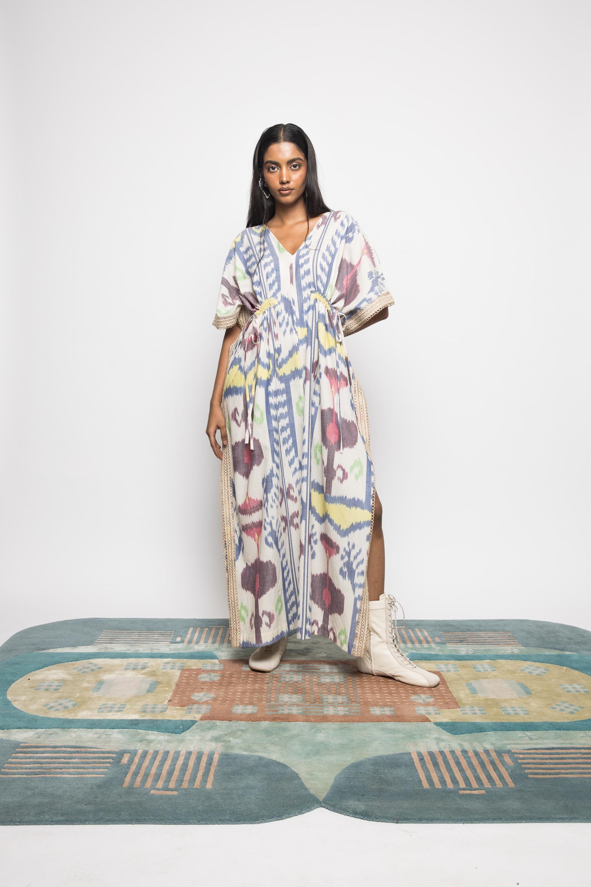 Island Breeze Kaftan by Anushé Pirani with Fresh Ink by Anushe Pirani at Kamakhyaa for sustainable fashion