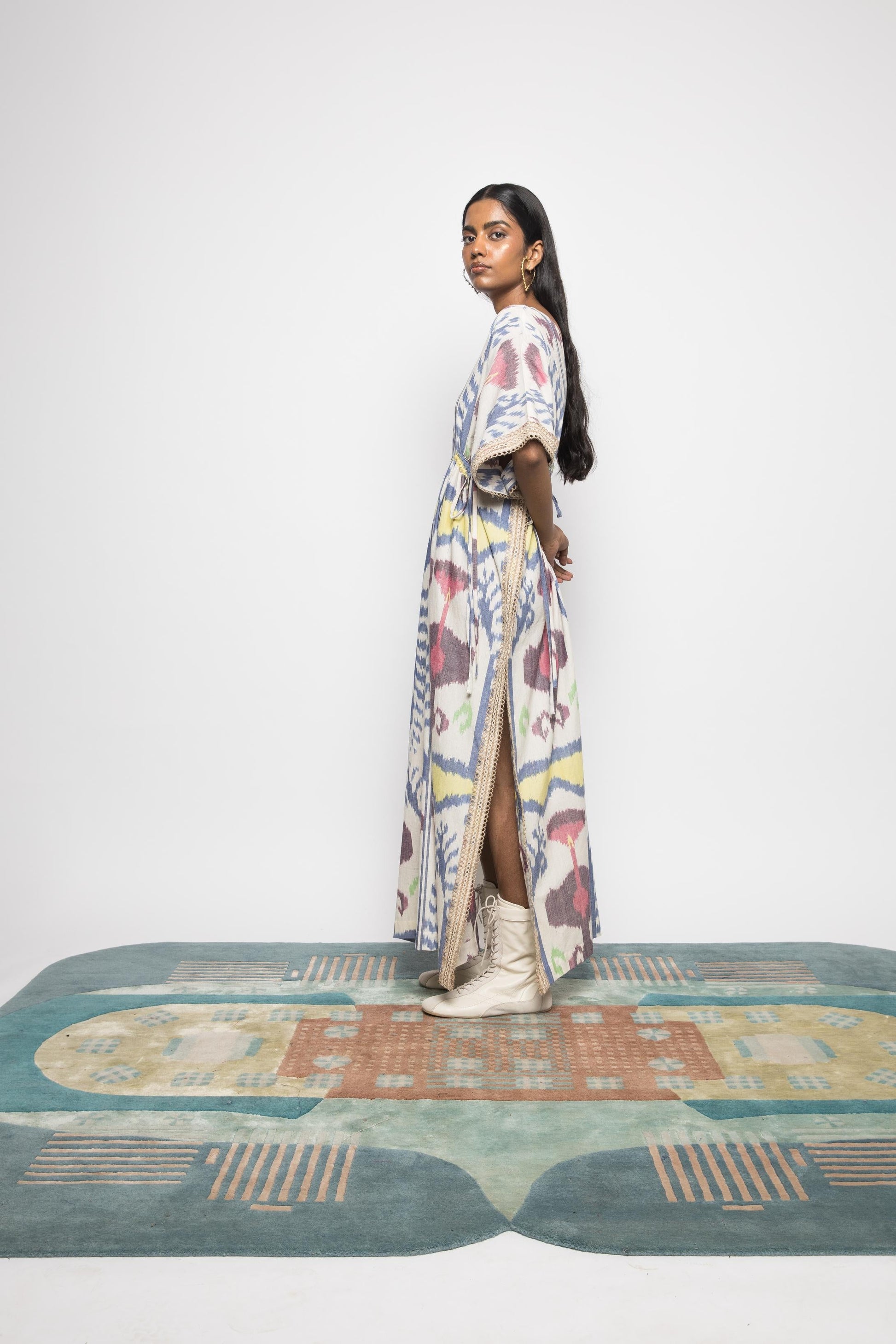 Island Breeze Kaftan by Anushé Pirani with Fresh Ink by Anushe Pirani at Kamakhyaa for sustainable fashion