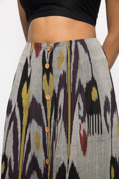 Pleated Midi Skirt by Anushé Pirani with Fresh Ink by Anushe Pirani at Kamakhyaa for sustainable fashion