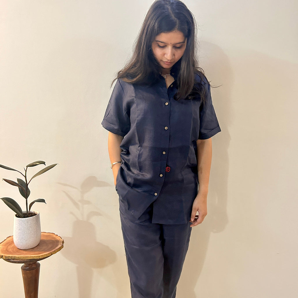 Indigo Ladybug Set by Ikriit'm with Linen at Kamakhyaa for sustainable fashion