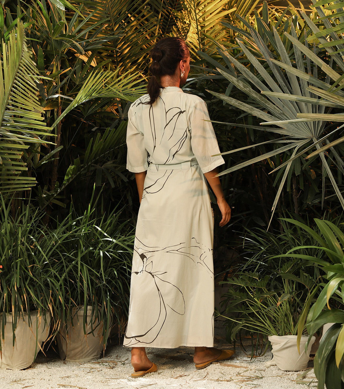 Green Maxi Dress-Print by Khara Kapas with Another Day In Paradise by Khara Kapas, For Daughter, Green, Lost In Paradise by Khara Kapas, Maxi Dresses, Mul Cotton, Natural, Printed Selfsame, Prints, Regular Fit, Resort Wear, Womenswear, Wrap Dresses at Kamakhyaa for sustainable fashion