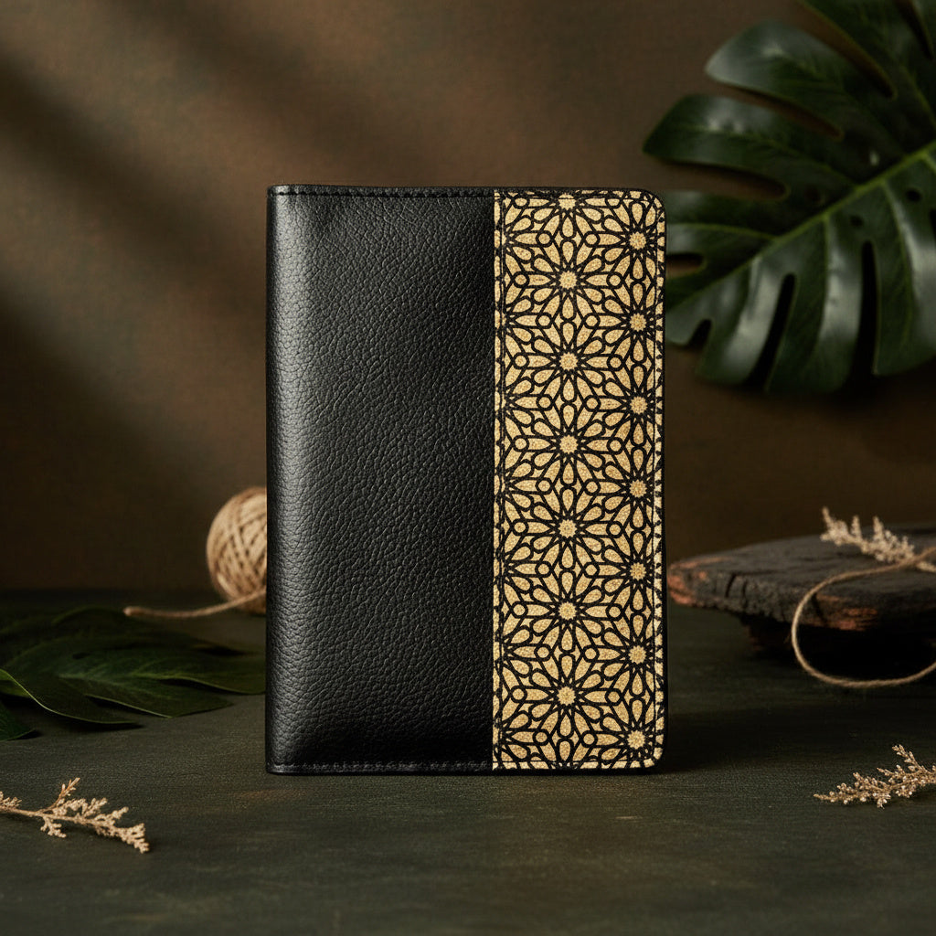 Sustainable Vegan Leather Passport Holder - Black by Green Hermitage with Accents & Accessories, Corporate Products & Travel Accessories by Green Hermitage at Kamakhyaa for sustainable fashion