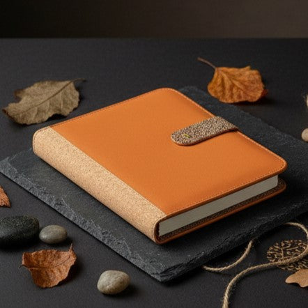 Vegan Leather Diary & Pen Set - Tan by Green Hermitage with Accents & Accessories, Corporate Products & Travel Accessories by Green Hermitage at Kamakhyaa for sustainable fashion