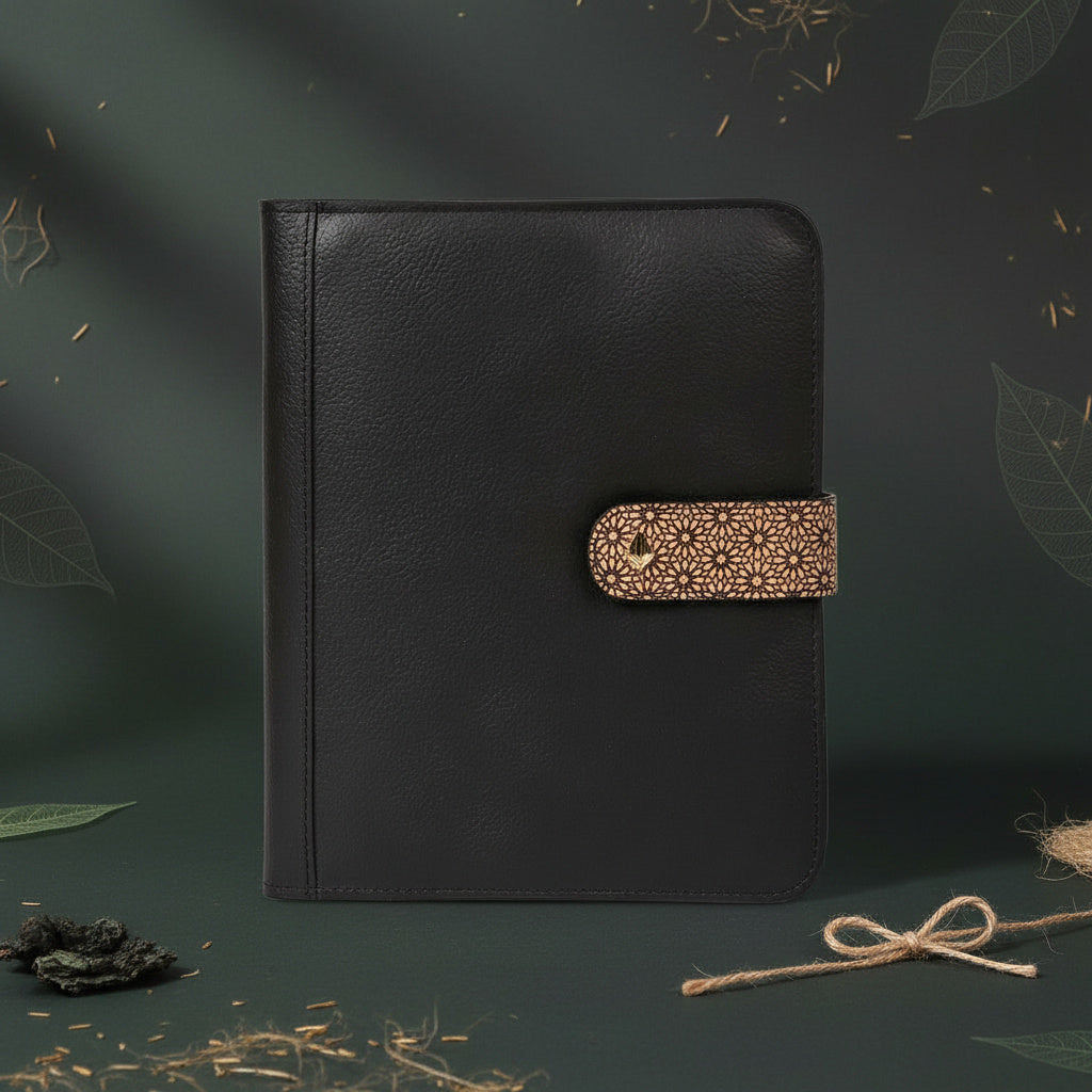 Vegan Leather Diary & Pen Set - Black by Green Hermitage with Accents & Accessories, Corporate Products & Travel Accessories by Green Hermitage at Kamakhyaa for sustainable fashion
