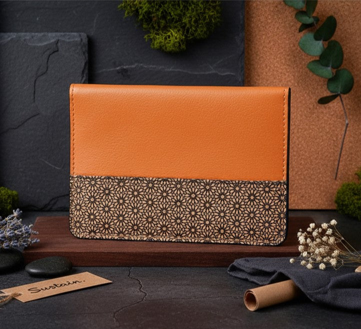 Sustainable Vegan Leather Passport Holder - Tan by Green Hermitage with Accents & Accessories, Corporate Products & Travel Accessories by Green Hermitage at Kamakhyaa for sustainable fashion