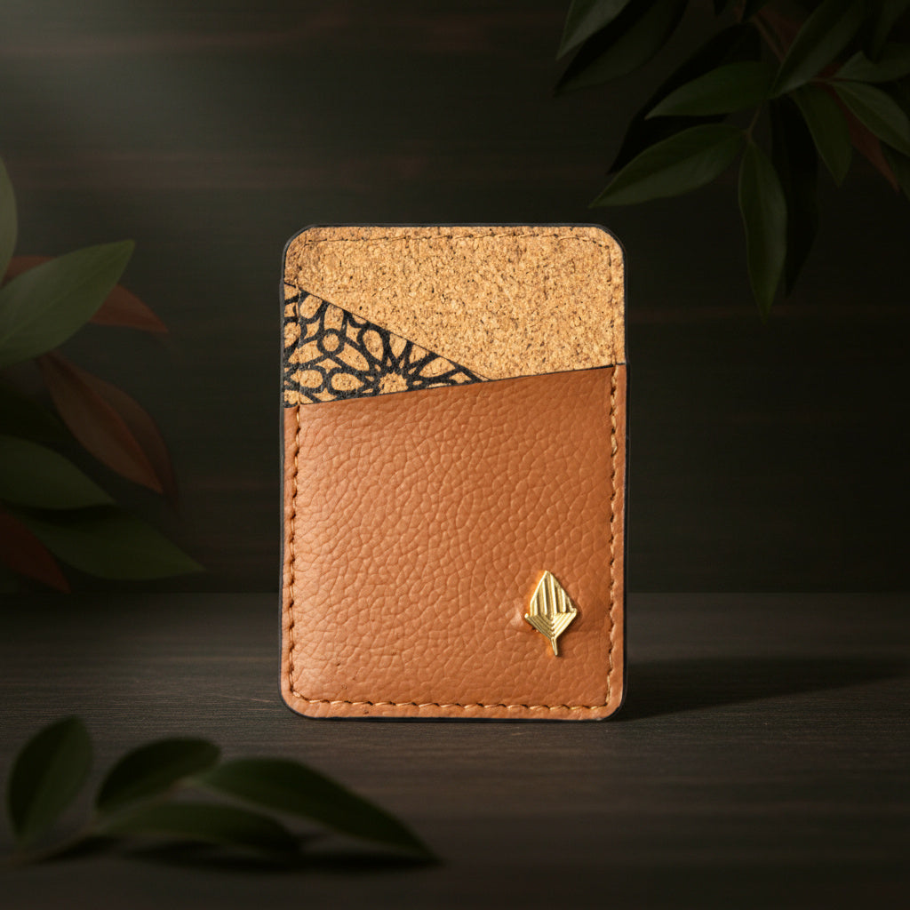 Theo Vegan Leather Cardholder - Tawny Brown by Green Hermitage with Accents & Accessories, Corporate Products & Travel Accessories by Green Hermitage at Kamakhyaa for sustainable fashion