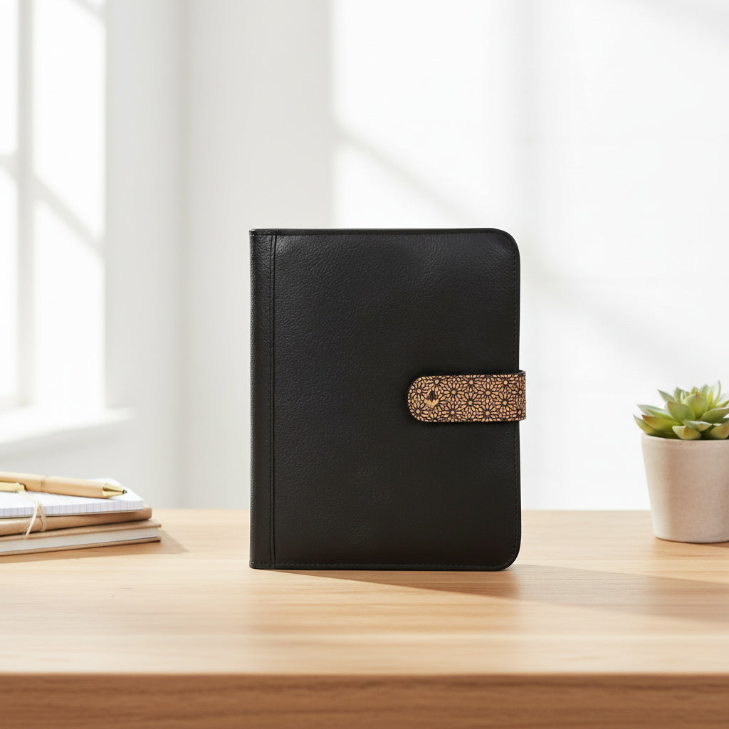 Vegan Leather Diary & Pen Set - Black by Green Hermitage with Accents & Accessories, Corporate Products & Travel Accessories by Green Hermitage at Kamakhyaa for sustainable fashion