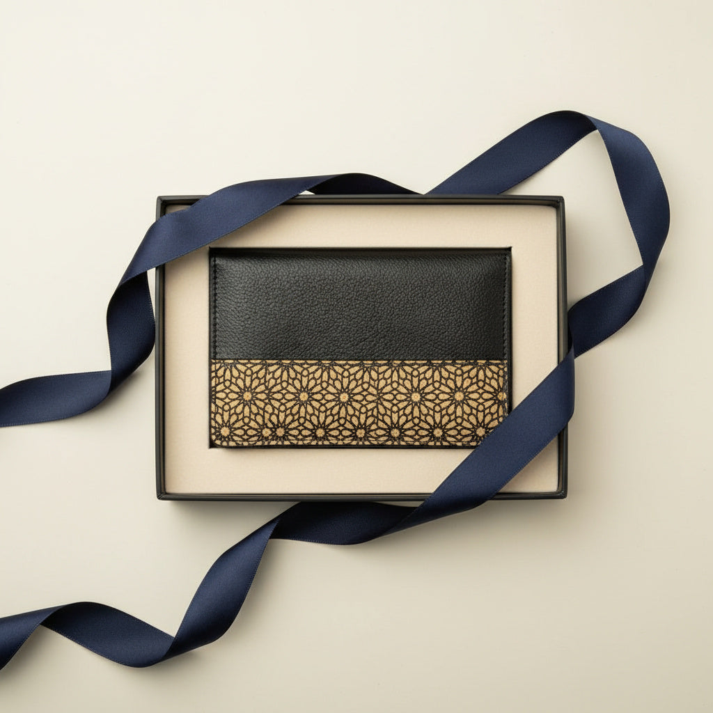 Sustainable Vegan Leather Passport Holder - Black by Green Hermitage with Accents & Accessories, Corporate Products & Travel Accessories by Green Hermitage at Kamakhyaa for sustainable fashion
