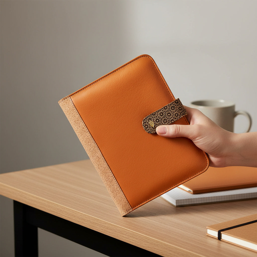 Vegan Leather Diary & Pen Set - Tan by Green Hermitage with Accents & Accessories, Corporate Products & Travel Accessories by Green Hermitage at Kamakhyaa for sustainable fashion