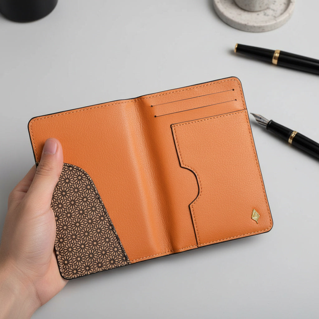 Sustainable Vegan Leather Passport Holder - Tan by Green Hermitage with Accents & Accessories, Corporate Products & Travel Accessories by Green Hermitage at Kamakhyaa for sustainable fashion