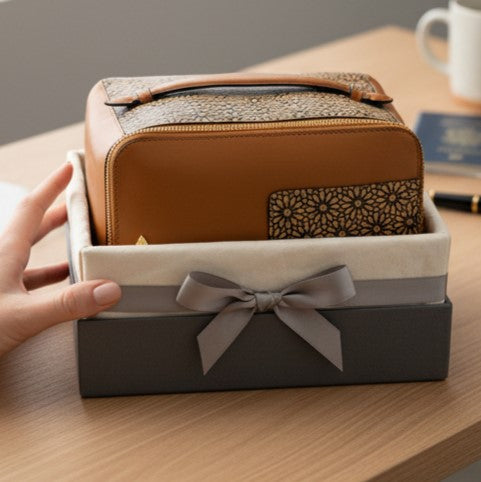 Travel Utility Kit - Tan Matt by Green Hermitage with Accents & Accessories, Corporate Products & Travel Accessories by Green Hermitage at Kamakhyaa for sustainable fashion