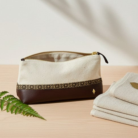 Travel Utility Kit - Off white, Cork & Maroon by Green Hermitage with Accents & Accessories, Corporate Products & Travel Accessories by Green Hermitage at Kamakhyaa for sustainable fashion