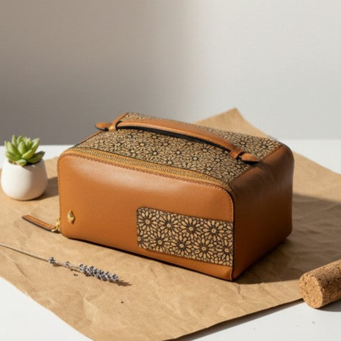 Travel Utility Kit - Tan Matt by Green Hermitage with Accents & Accessories, Corporate Products & Travel Accessories by Green Hermitage at Kamakhyaa for sustainable fashion