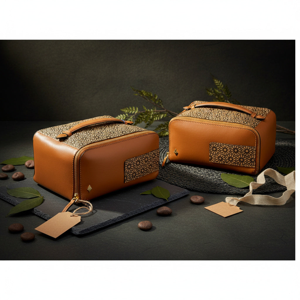 Travel Utility Kit - Tan Matt by Green Hermitage with Accents & Accessories, Corporate Products & Travel Accessories by Green Hermitage at Kamakhyaa for sustainable fashion