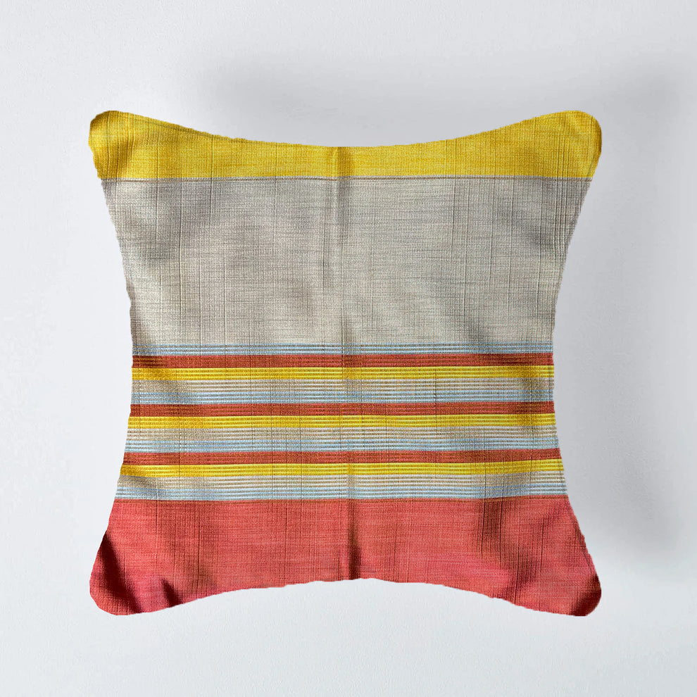 Stripes by Aetherea with Cushion covers, Multicolor, Red, Silk, Striped, Upcycled at Kamakhyaa for sustainable fashion