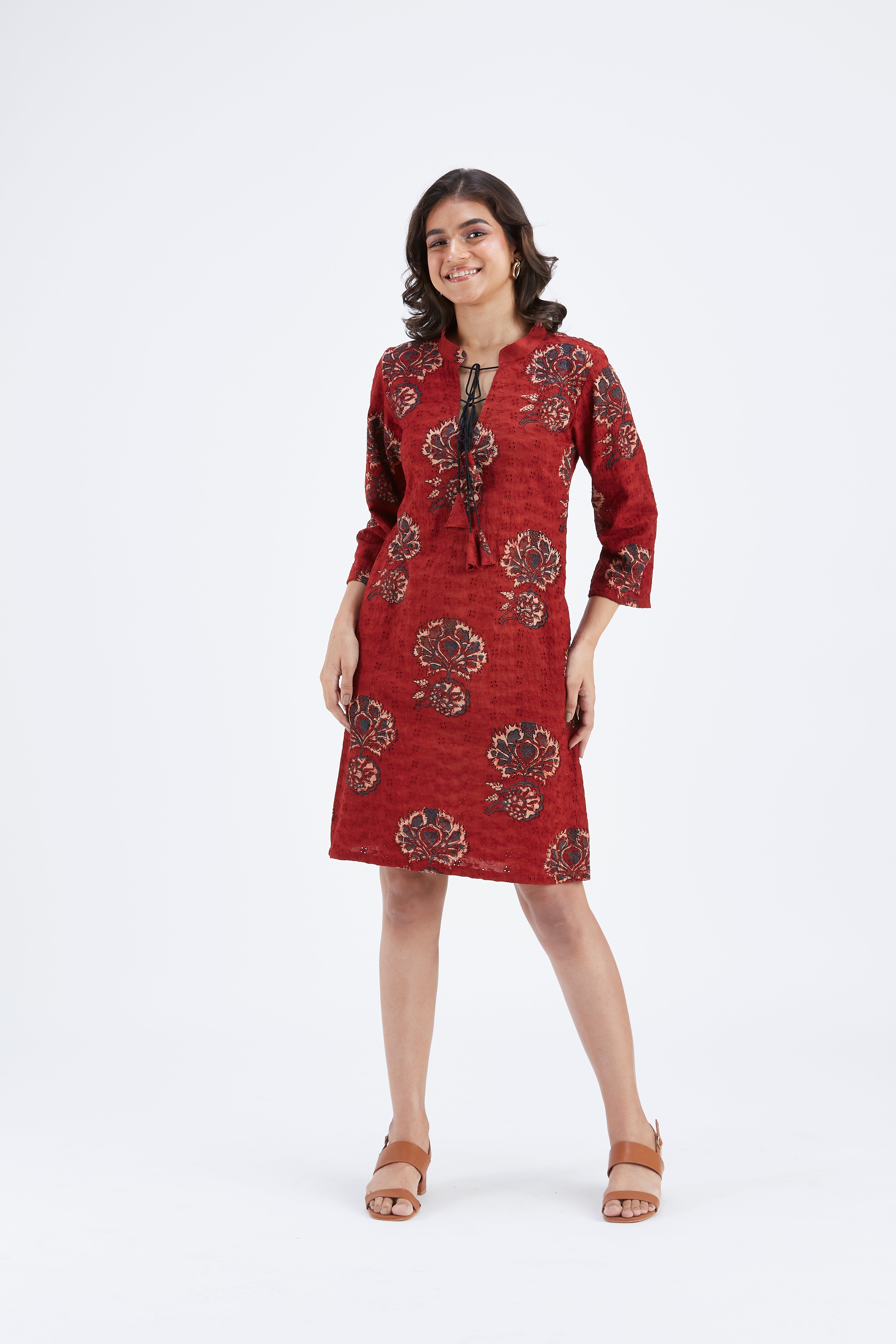 Isla Red dress by Hasttvam with Ete by Hasttvam at Kamakhyaa for sustainable fashion