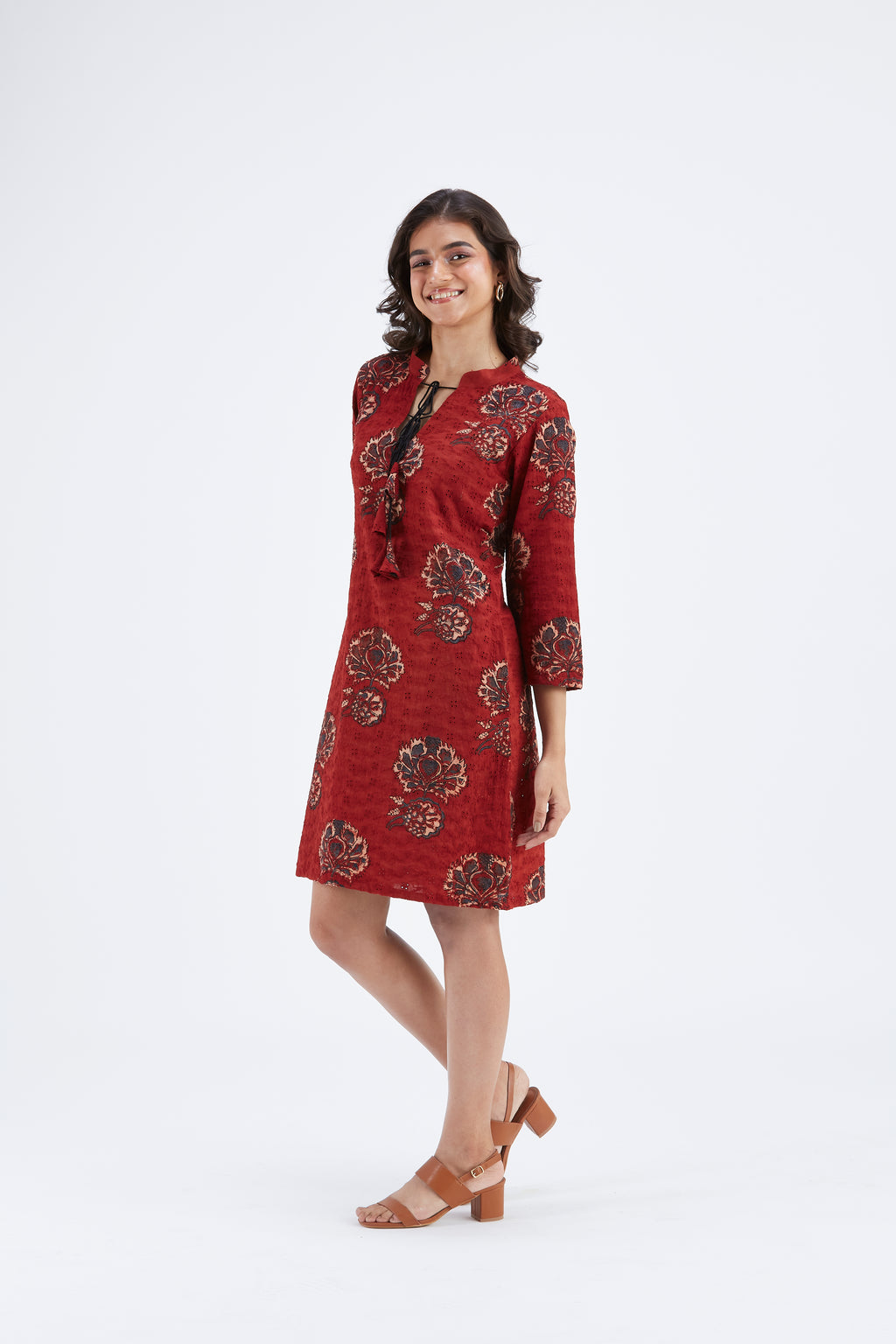 Isla Red dress by Hasttvam with Ete by Hasttvam at Kamakhyaa for sustainable fashion