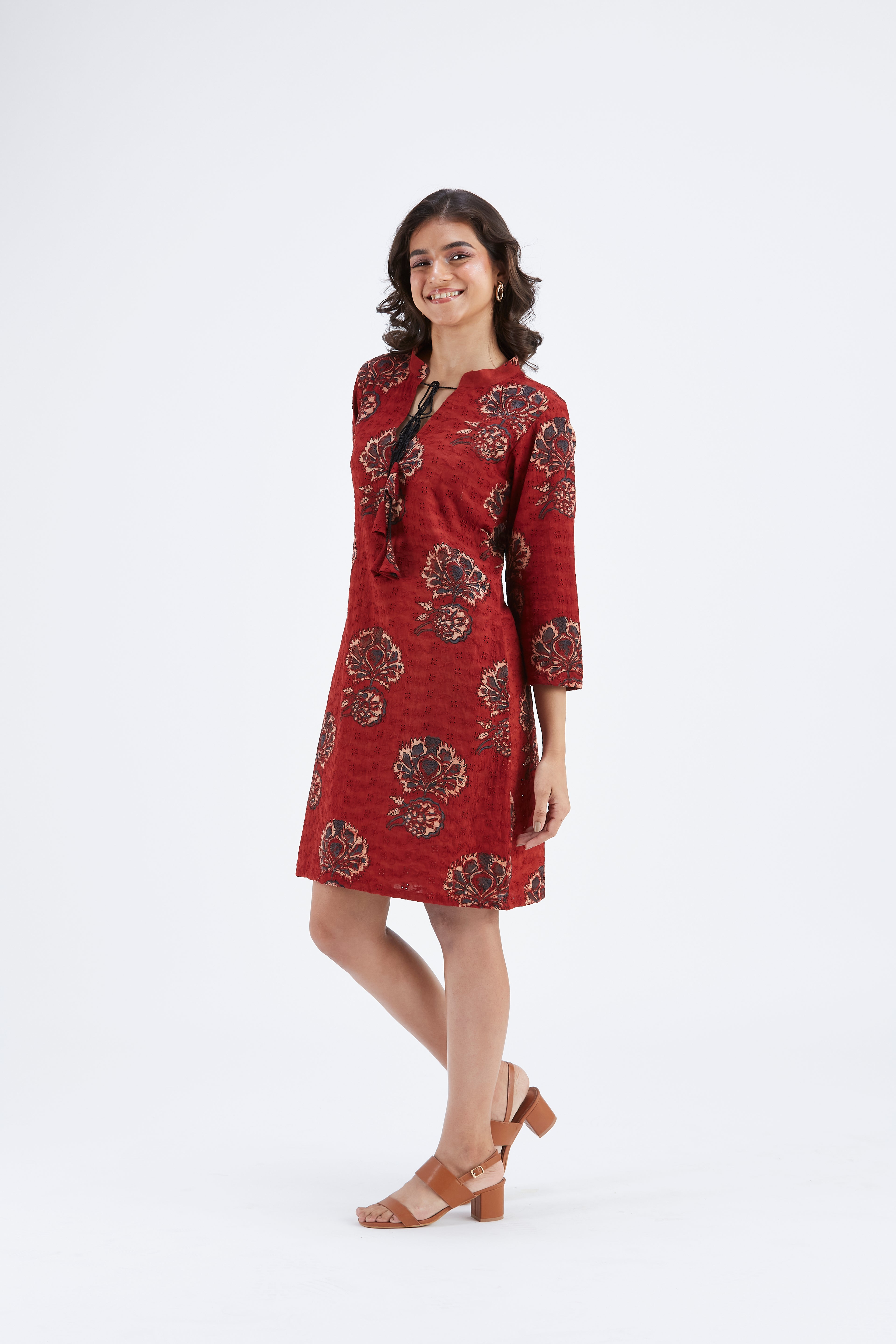 Isla Red dress by Hasttvam with Ete by Hasttvam at Kamakhyaa for sustainable fashion
