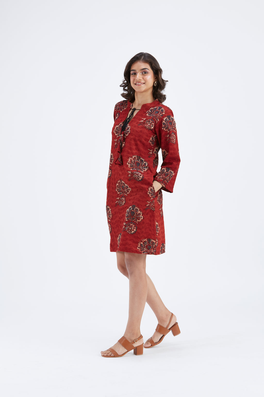 Isla Red dress by Hasttvam with Ete by Hasttvam at Kamakhyaa for sustainable fashion