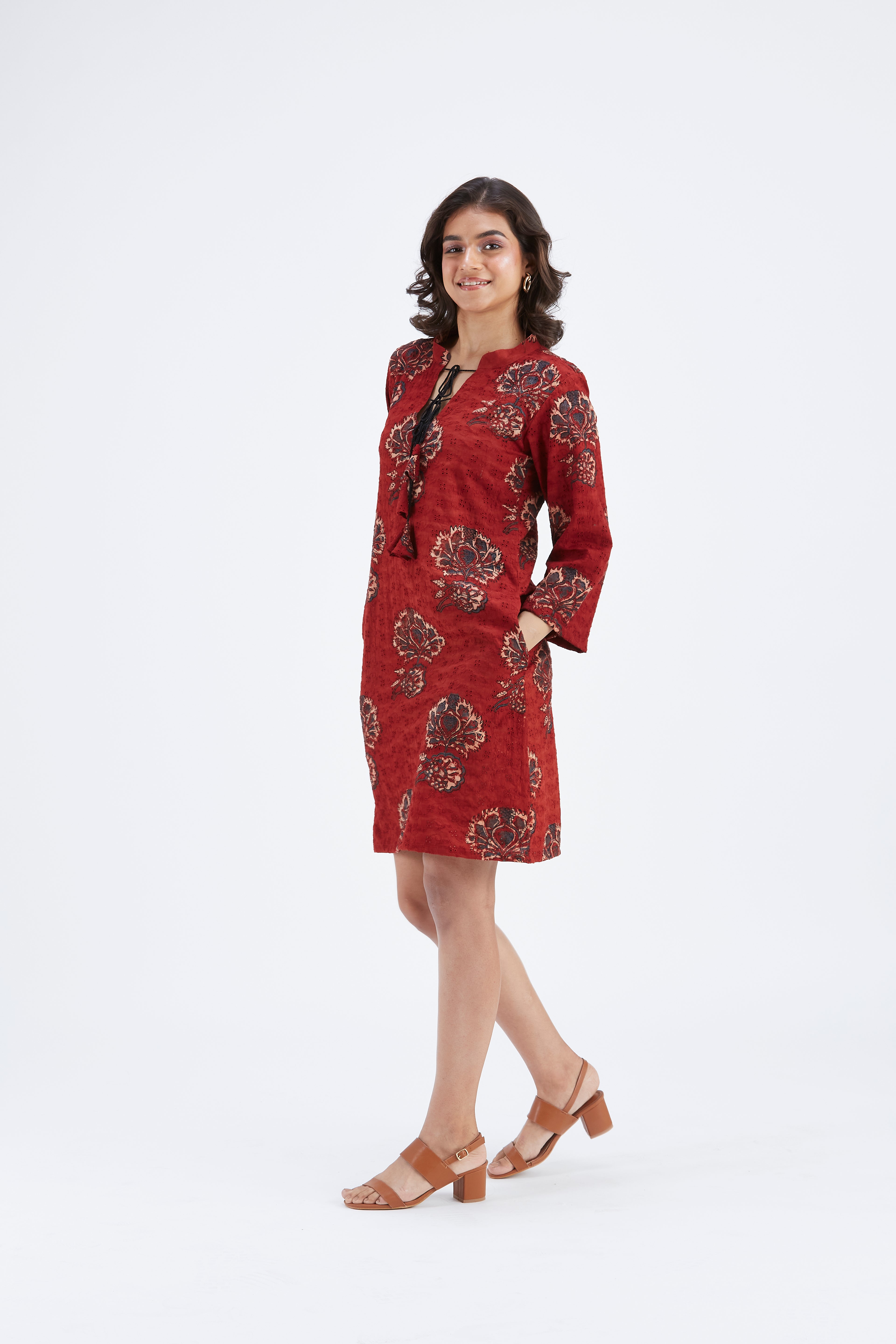 Isla Red dress by Hasttvam with Ete by Hasttvam at Kamakhyaa for sustainable fashion