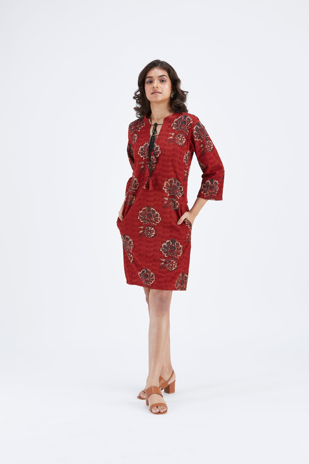 Isla Red dress by Hasttvam with Ete by Hasttvam at Kamakhyaa for sustainable fashion