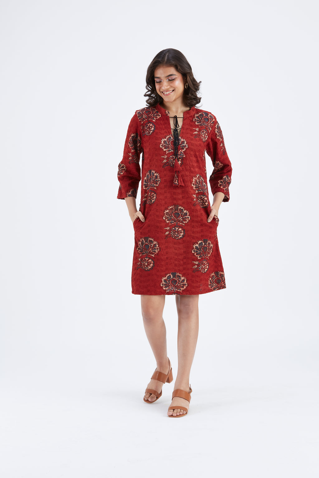 Isla Red dress by Hasttvam with Ete by Hasttvam at Kamakhyaa for sustainable fashion
