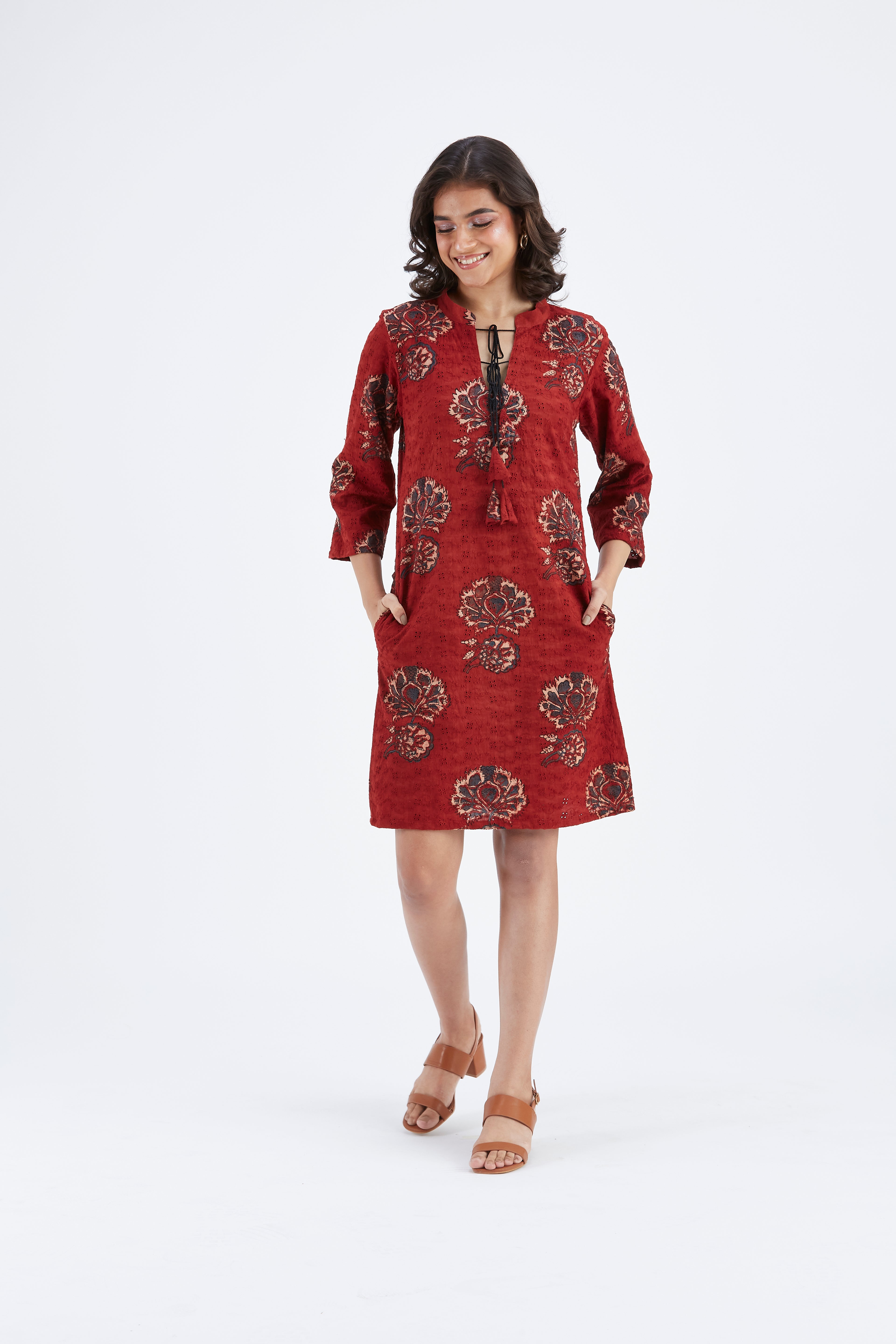 Isla Red dress by Hasttvam with Ete by Hasttvam at Kamakhyaa for sustainable fashion